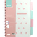 BLOK ŠPIRALNI Z REGISTROM A5 ČRTNI PP PLATNICE STREET PAD PASTEL PINK