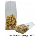 VREČKE PAKIRNE RAVNO DNO PP-CELOFAN 100+75x200mm (150g) PP-RD3 100 kos