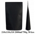 VREČKE ZA ŽIVILA NATRON ZIP ZAPIRANJE 210x110x310 2000ml/750g ČRNE 1/50