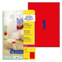 ETIKETE ODLEPLJIVE 210x297mm AVERY ZWECKFORM L6005-25 NEON RDEČE 25/1
