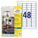 ETIKETE POLIESTER 45,7x21,2mm AVERY ZWECKFORM J4778-10 MAT BELE 10/1