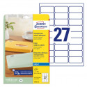 ETIKETE POLIESTER 63,5x29,6 AVERY ZWECKFORM J4721-25 MAT PROZORNA 25/1