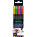 FLOMASTER FINELINER 0,4mm FABER CASTELL GRIP FINEPEN NEON SET 5/1