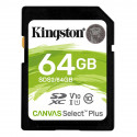 KARTICA SPOMINSKA SDXC KINGSTON 64GB CANVAS SELECT Plus 100MB/s, C10 UHS-I U1 V