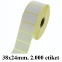 ETIKETE TERMO NORMAL V ROLI 38x24mm 40mm/105mm 2000/1