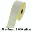 ETIKETE TERMO NORMAL V ROLI 58x43mm 40mm/103mm 1000/1