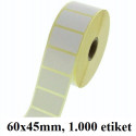 ETIKETE TERMO NORMAL V ROLI 60x45mm 40mm/104mm 1000/1