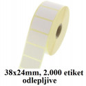 ETIKETE TERMO EKO V ROLI ODLEPLJIVE 38x24mm 25mm/125mm 2000/1