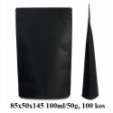 VREČKE ZA ŽIVILA NATRON ZIP ZAPIRANJE 85x50x145 100ml/50g ČRNE 1/100