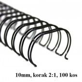 ŽIČNE KOVINSKE ŠPIRALE ZA VEZAVO 2:1 10mm GBC ČRNE 100/1
