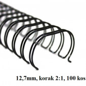 ŽIČNE KOVINSKE ŠPIRALE ZA VEZAVO 2:1 12,7mm GBC ČRNE 100/1