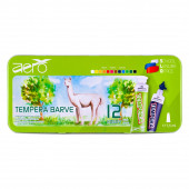 BARVICE TEMPERA KOVINSKA ŠKATLA AERO ALPAKA 12x7,5ml