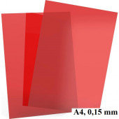 FOLIJA ZA VEZAVO A4 0,15mm KLIPKO PROZORNO RDEČA FA4R015 100/1