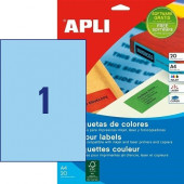 BARVNE ETIKETE APLI A4 210x297 MODRE 20/1
