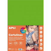 BARVNI KARTON A4 170g APLI 16216 FLUORESCENTNE BARVE 50/1