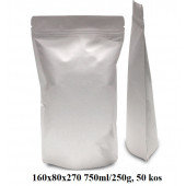 VREČKE ZA ČAJE IN ZELIŠČA Z ZIP ZAPIRANJEM 160x80x270 750ml/250g BELE 1/50