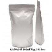 VREČKE ZA ŽIVILA NATRON ZIP ZAPIRANJE 85x50x145 100ml/50g BELE 1/100