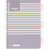 BLOK ŠPIRALNI Z REGISTROM A4 MALI KARO PP PLATNICE STREET PAD STRIPES