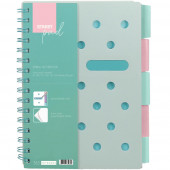 BLOK ŠPIRALNI Z REGISTROM A4 MALI KARO PP PLATNICE STREET PAD PASTEL GREEN