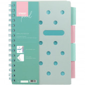 BLOK ŠPIRALNI Z REGISTROM A5 MALI KARO PP PLATNICE STREET PAD PASTEL GREEN
