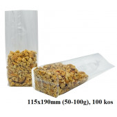 PAKIRNE VREČKE KRIŽNO DNO OPP-CELOFAN 115x190mm (50-100g) KRD-115 100 kos