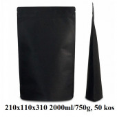 VREČKE ZA ČAJE IN ZELIŠČA Z ZIP ZAPIRANJEM 210x110x310 2000ml/750g ČRNE 1/50