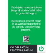 OBRAZEC NALEPKA ZAHTEVAJ RAČUN 5.26 A7