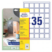 ETIKETE 35x35mm AVERY ZWECKFORM 6251-10 