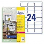 ETIKETE POLIESTER 63,5x33,9mm AVERY ZWECKFORM L4773-20 MAT BELA