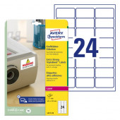 ETIKETE POLIESTER 63,5x33,9mm AVERY ZWECKFORM L6141-20 MAT BELA