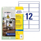 ETIKETE POLIESTER 99,1x42,3mm AVERY ZWECKFORM J4776-10 MAT BELE
