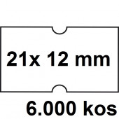 ETIKETE ZA NUMERATOR ENOREDNE 21x12 PERMANENTNE BELE 6000/1