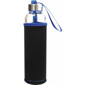 FLAŠKA ZA VODO BOROSILIKATNA WAVE 600ml MODER ROB