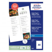 FOTO PAPIR INKJET A4 200g MAT AVERY ZWECKFORM 2681
