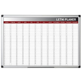 BELA MAGNETNA TABLA LETNI MESEČNI PLANER BI-OFFICE 60x90 cm