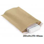 EKOLOŠKE PAPIRNE TRANSPORTNE VREČKE 90g S 280x60x350+80mm NATUR
