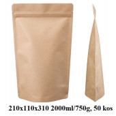 VREČKE ZA ČAJE IN ZELIŠČA Z ZIP ZAPIRANJEM 210x110x310 2000ml/750g 1/50