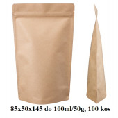 VREČKE ZA ČAJE IN ZELIŠČA Z ZIP ZAPIRANJEM 85x50x145 do 100ml/50g 1/100