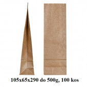 PAPIRNATE VREČKE ZA ČAJE IN ZELIŠČA 105x65x290 do 500g NATUR 1/100