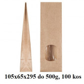 PAPIRNATE VREČKE ZA ČAJE IN ZELIŠČA Z OKENCEM 500g 105x65x295 NATUR 1/100