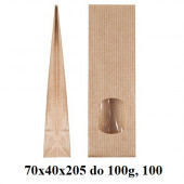 PAPIRNATE VREČKE ZA ČAJE IN ZELIŠČA Z OKENCEM 100g 70x40x205 NATUR 1/100