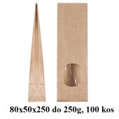 PAPIRNATE VREČKE ZA ČAJE IN ZELIŠČA Z OKENCEM 250g 80x50x250 NATUR 1/100