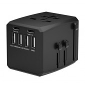 POTOVALNI USB POLNILEC 2xUSB-C 4xUSB-A MICROCONNECT World Travel Adapter