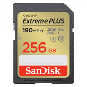 SPOMINSKA KARTICA SDXC SANDISK 256GB EXTREME PLUS, 190/130MB/s, UHS-I, C10, U3
