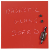 STEKLENA MAGNETNA TABLA BI-OFFICE 38x38cm RDEČA