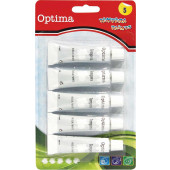 TEMPERA BARVICAE 5x12ml BELE OPTIMA