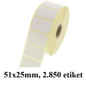 TERMO ETIKETE EKO V ROLI 51x25mm 25mm/160mm 2580/1