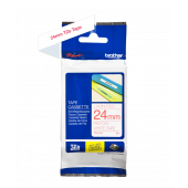 TRAK ZA NALEPKE BROTHER P-TOUCH LAMINIRAN BEL-RDEČ 24mm TZe-252