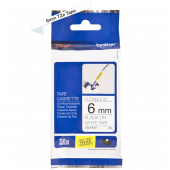 FLEKSIBILEN TRAK ZA NALEPKE BROTHER P-TOUCH LAMINIRAN BEL-ČRN 6mm TZe-FX211