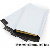 TRANSPORTNE KURIRSKE VREČKE 430x600+50mm 55um BELA KF07 100 kos